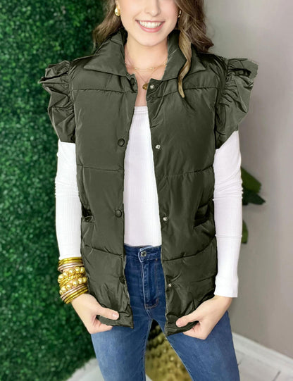 Daacee Ruffled Puffer Vest