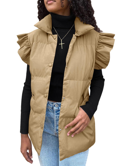 Daacee Ruffled Puffer Vest