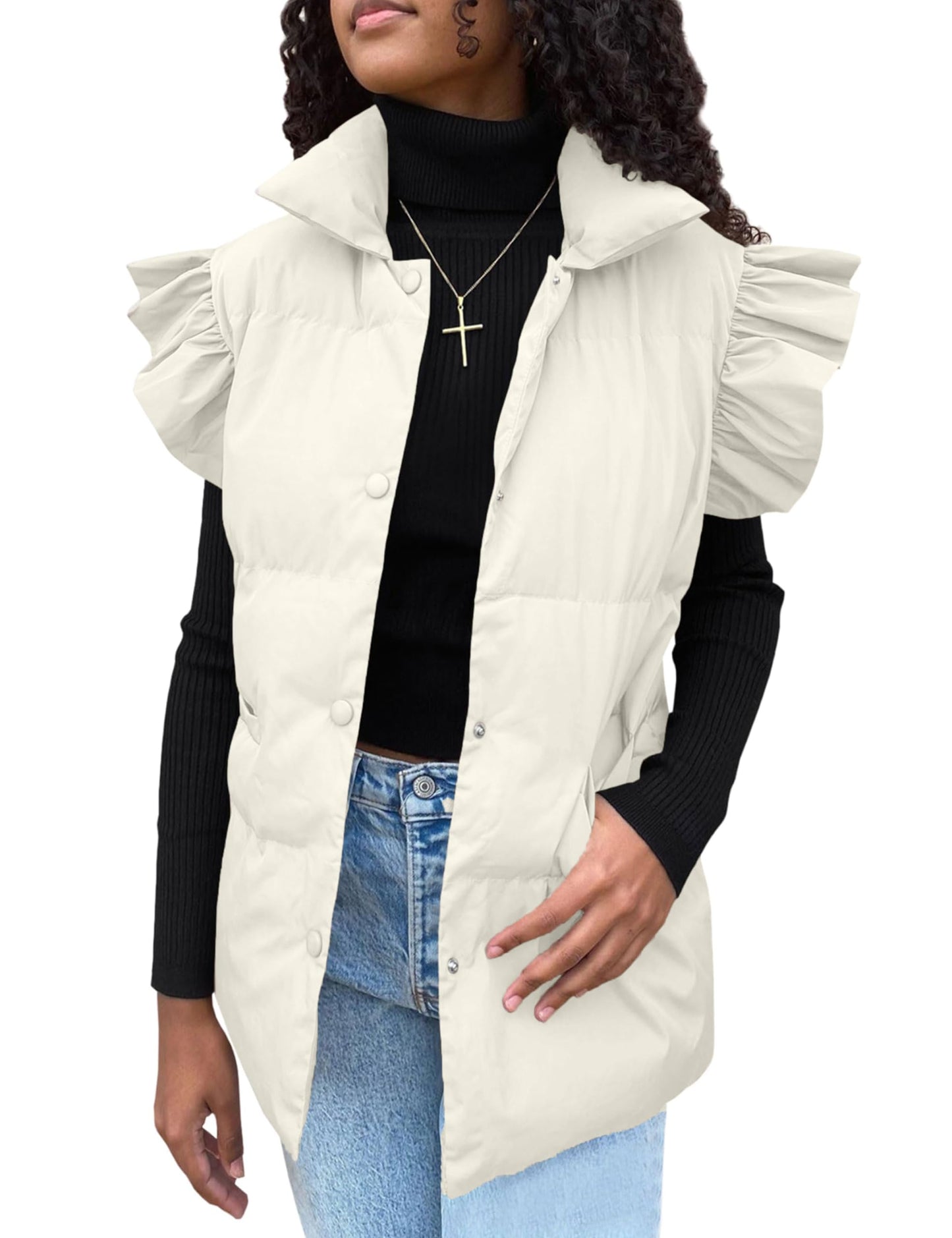 Daacee Ruffled Puffer Vest