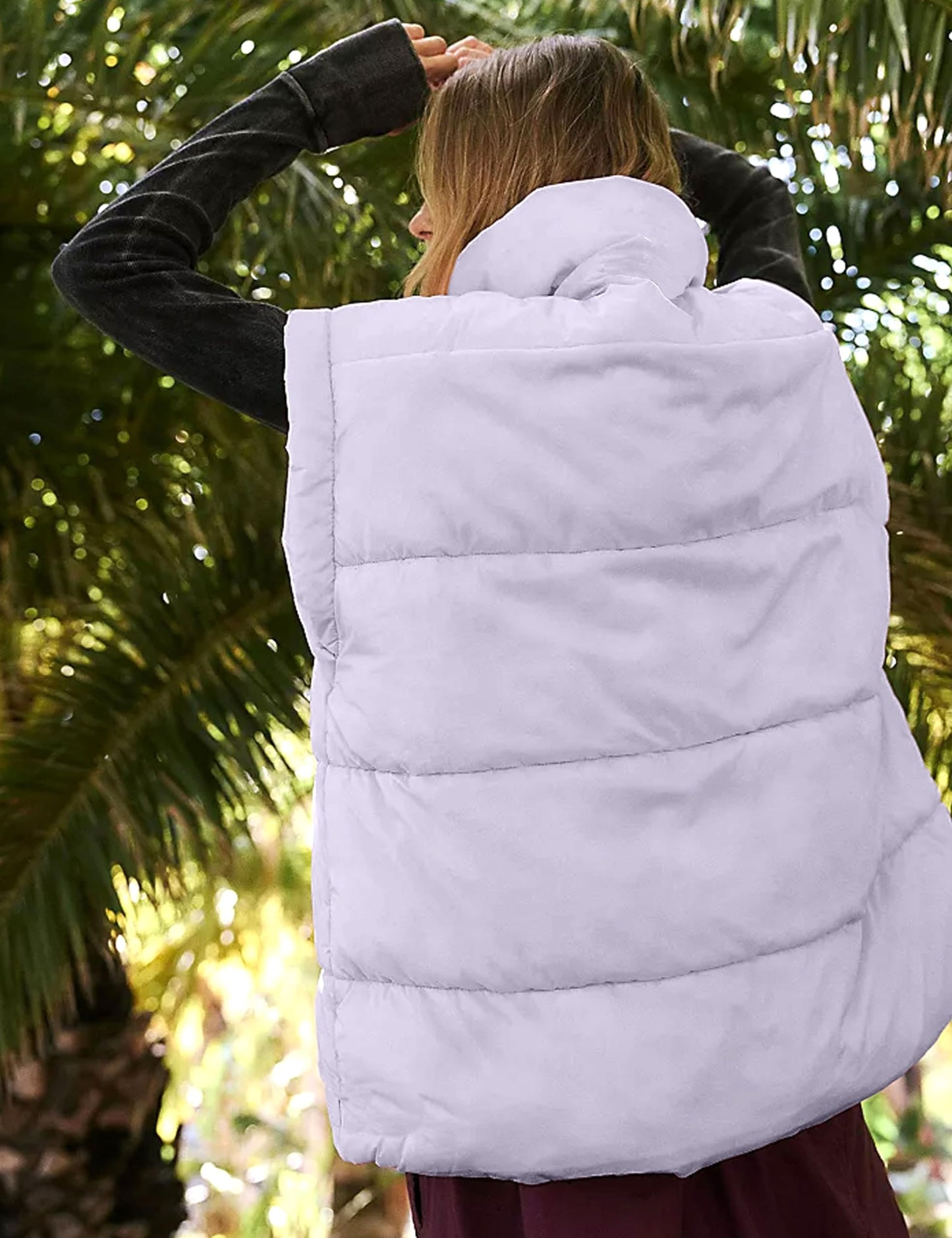 Apafes Oversized Winter Vest with Fly Sleeve