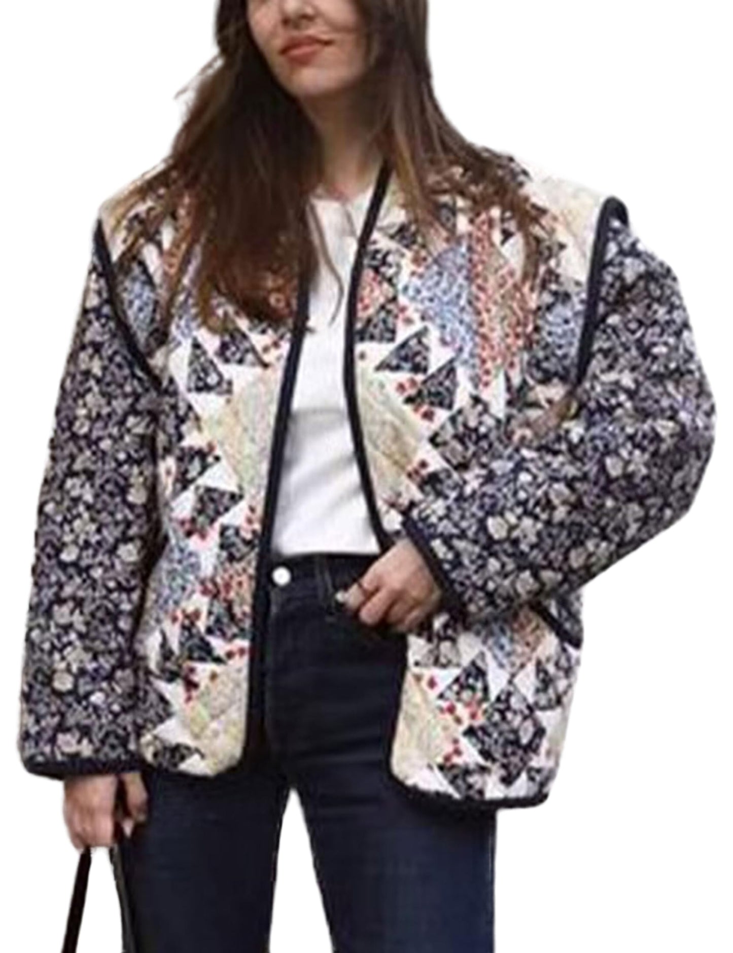 Omoone Lightweight Quilted Floral Jacket