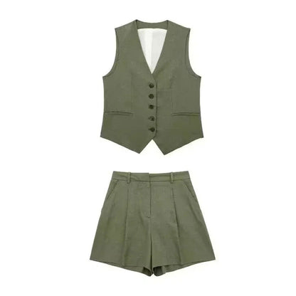 Omoone Ladies 2 Pieces Vest Shorts Set