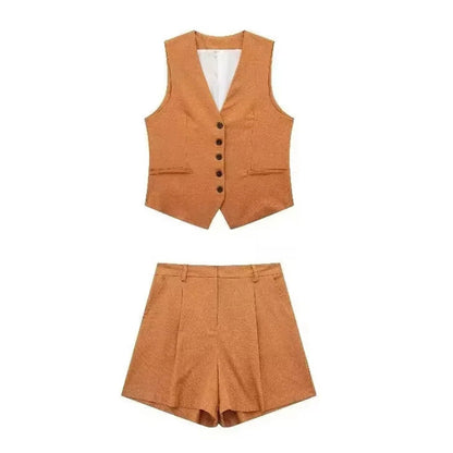 Omoone Ladies 2 Pieces Vest Shorts Set