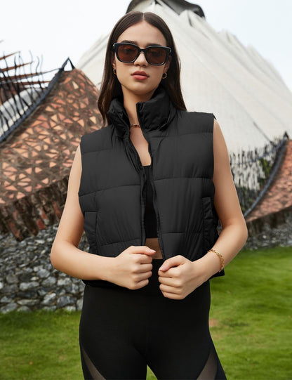 Wequle Quilted Puffer Vest Hoodie